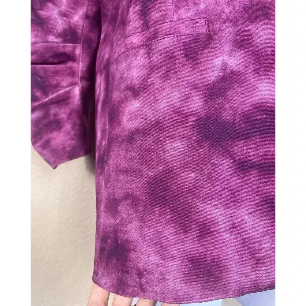 CINQ A SEPT Khloe Blazer 3/4 Sleeve Tie Dye Jacket Womens Size 0 - Picture 5 of 13